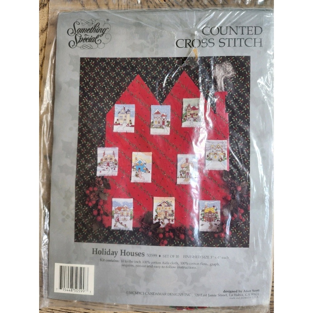 Something Special Counted Cross Stitch Kit Holiday Houses Ornaments Christmas